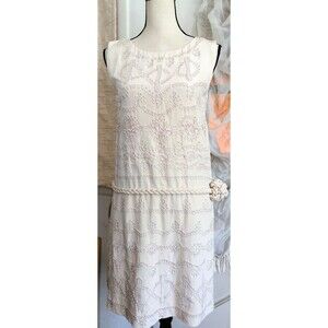 Bcbg Max Azria Runway Drop Waist Silk Soutache Flapper 20's Style Dress Size S